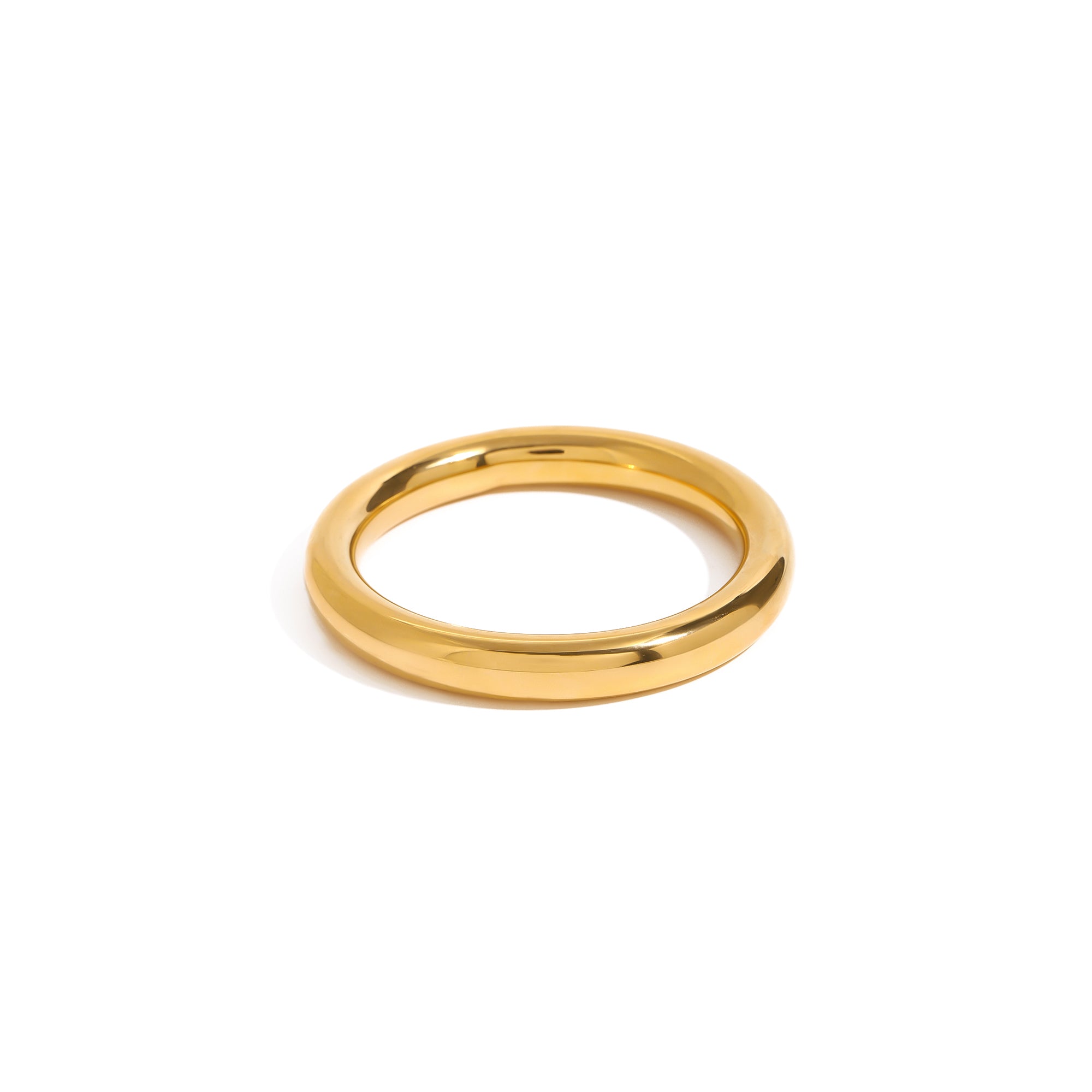 Modern and Simple 18k Gold Stainless Steel 10MM Simple Plain Ring Lady Style High-end Round Bracelet