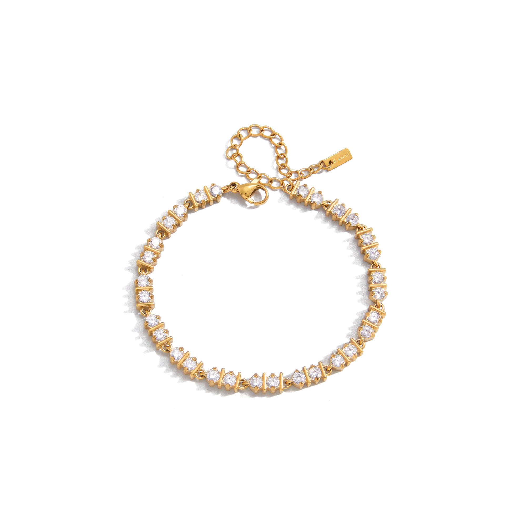 Geometric Clear Zircon Luxury Tennis Bracelet Stacking Fashion Jewelry Daily Wearing