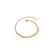 Women's Stainless Steel Athleisure Bracelet Fashion Round Zircon Pattern Party Gift Tennis Bracelet