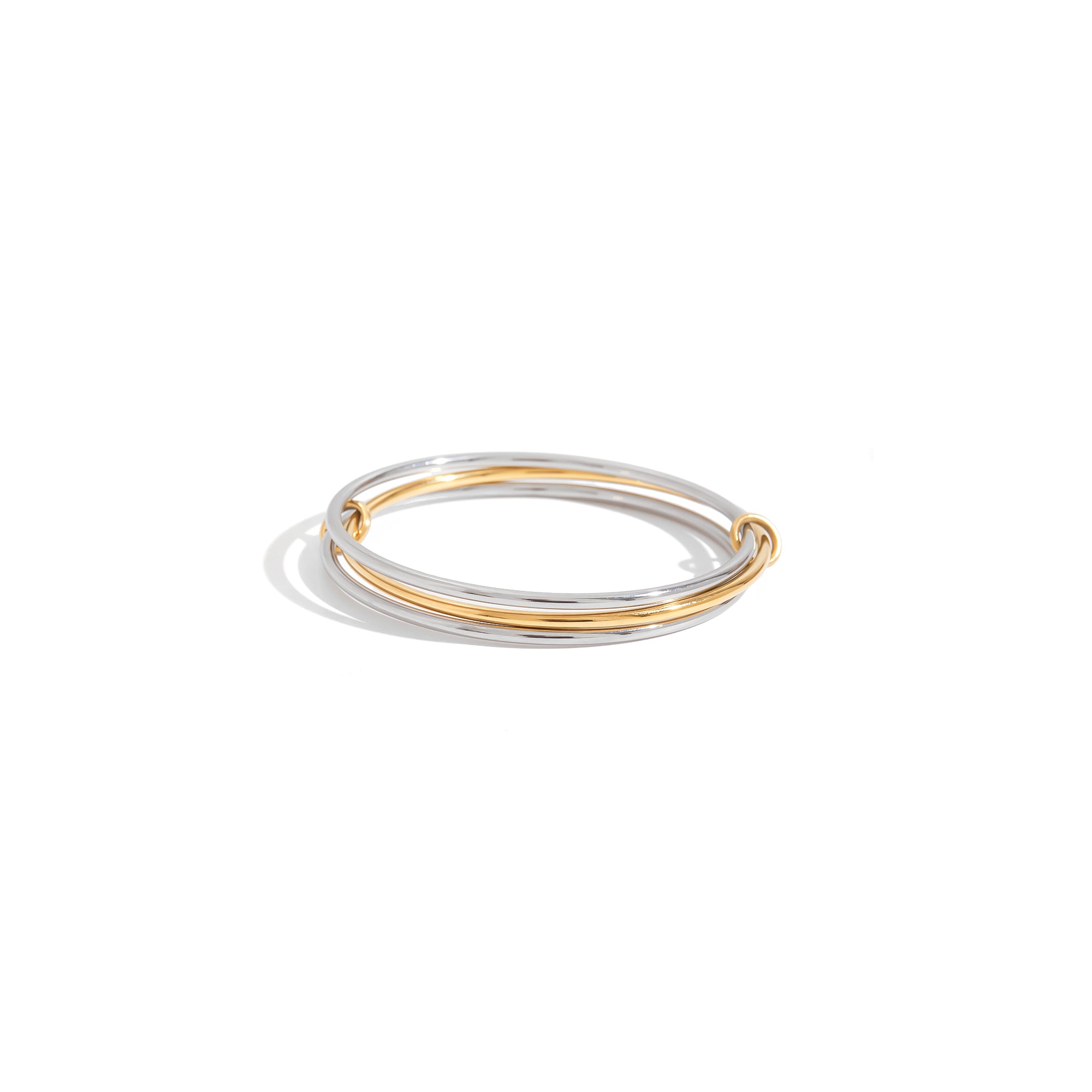Women's Fashion Stackable Jewelry 18K Gold Stainless Steel With Zircon Fine Bangle Bracelet Layer Bracelet for Daily Wear