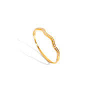Eternal Ripple Bracelet Diamond Cut Wave Design Adjustable Closure Crystal Inlaid Bangle Heritage Inspired Gift for Her