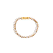 Elegant Ladies 18K Gold Plated Paperclip Chain Bracelet Zircon Bracelet Adjustable Stackable for Classic and Trendy Looks