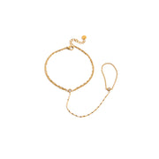 New Arrival Women's Stainless Steel Bracelet Chain and Finger Zircon Bracelet Jewelry