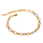 Modern Minimalist Stainless Steel Bracelet Gold Plated European and American Personality Hip Hop Splicing Bracelet