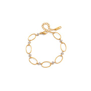 White CZ Handmade Link Chain Heat Stainless Steel Classic Statement Bracelet Gift for Women Daily Office Wear