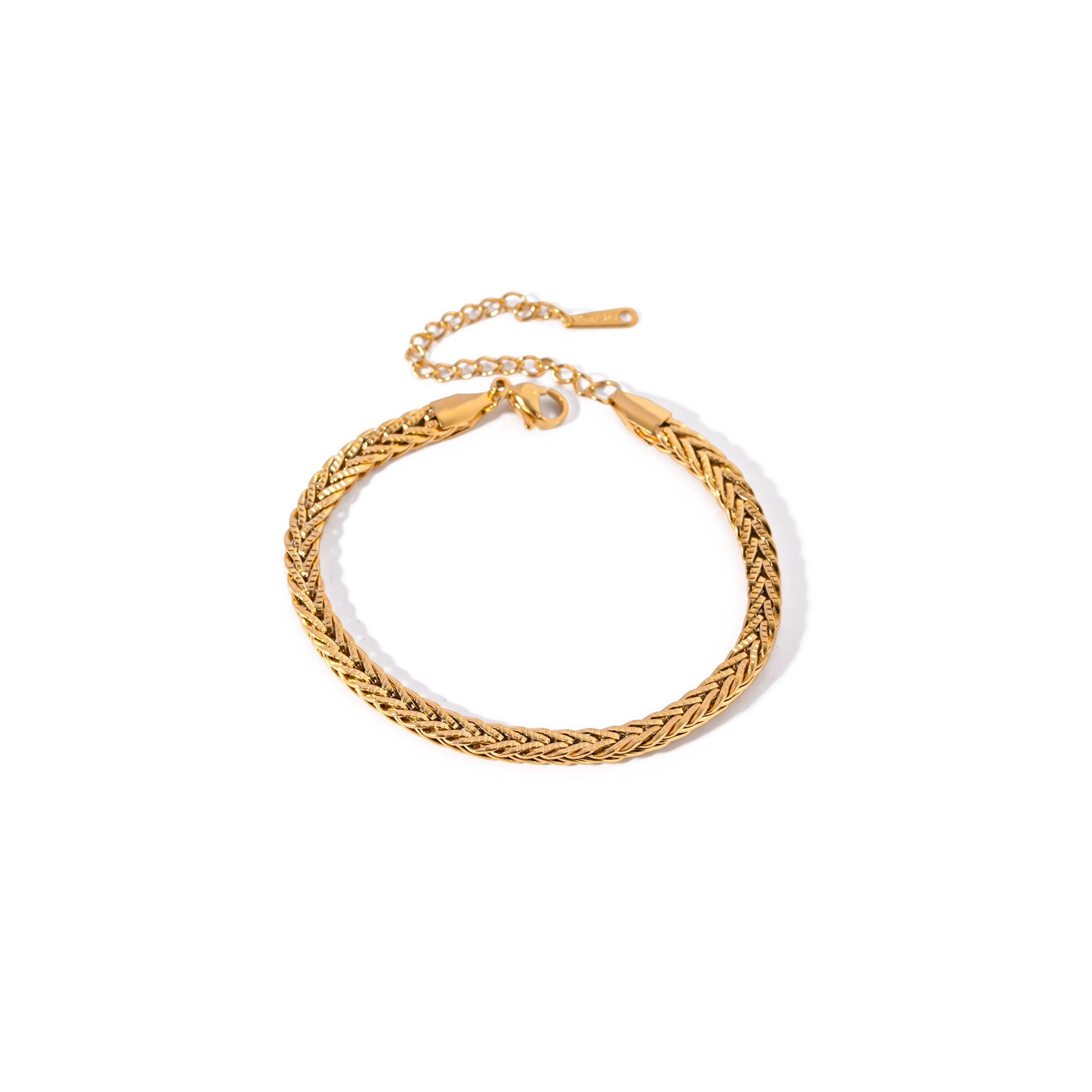18K Gold Plated Stainless Steel Thick Bracelet Jewelry Set Minimalist 4.4mm Wide Waterproof Choker Necklace Set