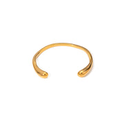Minimalist Stainless Steel 18K Gold Plated Bangles Glossy Women Simple Open Bracelets Cuff Bangles