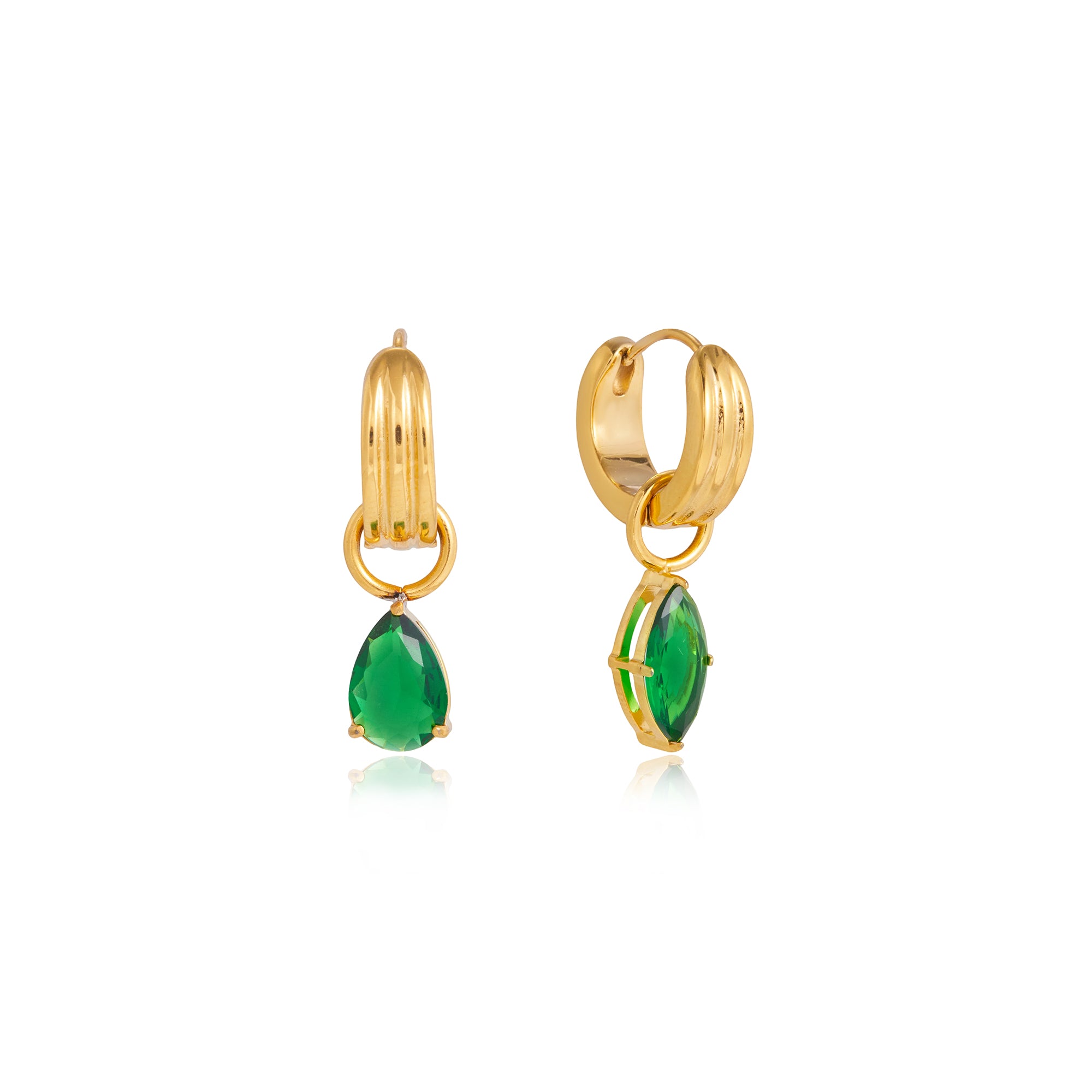 Classic Waterdrop Horse Eye Zircon Asymmetry Stacking Pendant Earrings Daily Wearing