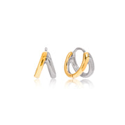 Trendy 18K Gold Plated Stainless Steel Earring Two Tone Hollow Earring Jewelry for Women