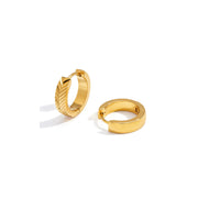 Classic Braided Hoop Earring 18K Gold Stainless Steel Minimalist Trendy Braided Texture Earrings