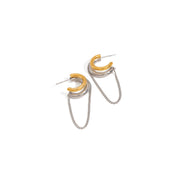 Modern Minimalist Chain Jewelry 18K Gold Plated Two Tone Stainless Steel Earring Tassel Earrings