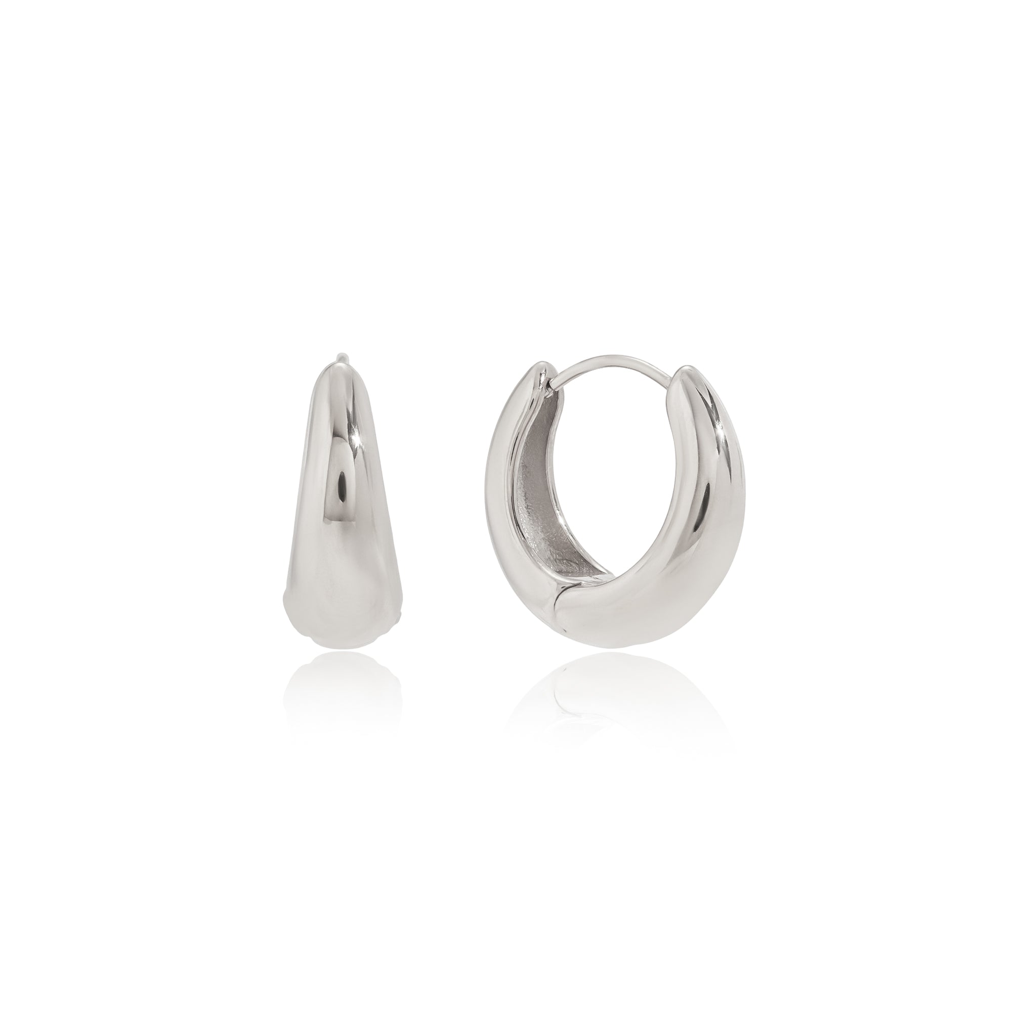 Fashion 14k Hoop Earring Gold Plated Stainless Steel Classic Hollow Chunky Hoop Earring