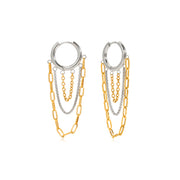 Autumn Collection Tassel Earring 18K Gold Plated Stainless Steel Tassel Earring Trendy 3 Layers Chain Tassel Earrings
