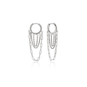 Minimalist Bicolor Hoop Earring 18K Gold Plated Stainless Steel Trendy Classic Two Tone Minimalist Hoop Earring
