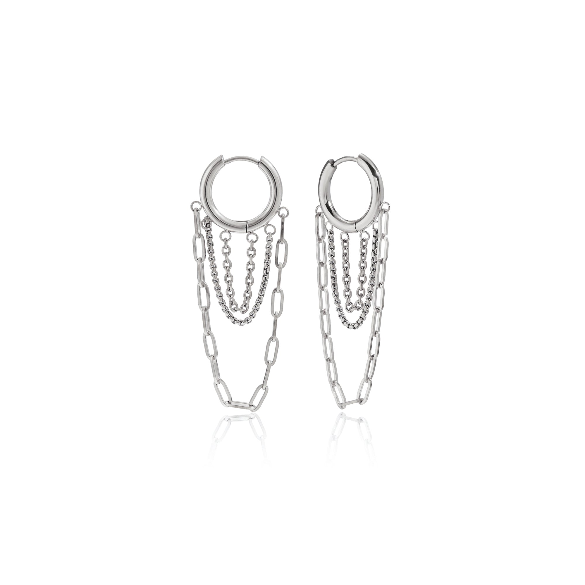 Minimalist Bicolor Hoop Earring 18K Gold Plated Stainless Steel Trendy Classic Two Tone Minimalist Hoop Earring