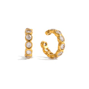 Exquisite Zirconia Ear Cuff 18K Gold Plated Stainless Steel Classic Fashion Round CZ Ear Cuff White Green Zirconia Ear Cuff