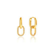 Minimalist Zirconia Ear Cuff 18K Gold Plated Stainless Steel Classic Fashion Star Round White Zirconia Ear Cuff