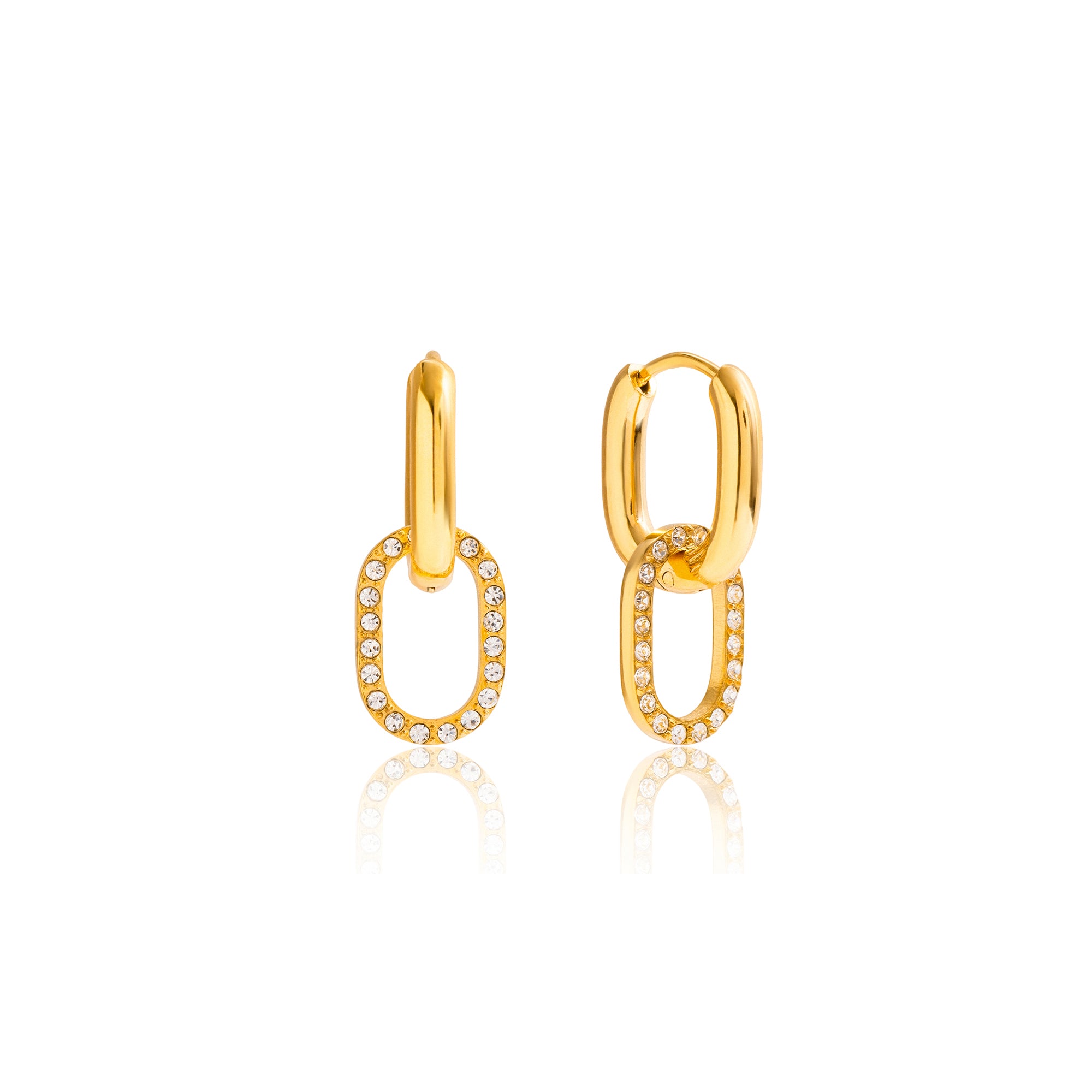 Minimalist Zirconia Ear Cuff 18K Gold Plated Stainless Steel Classic Fashion Star Round White Zirconia Ear Cuff