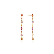 Jewelry Stainless Steel Earrings Tarnish Free Waterproof Steel Color Colored Zircon Geometric Tassel Earrings