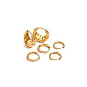 18k Gold Stainless Steel White Water Drill Solid Circle Ear Clips Set of 3