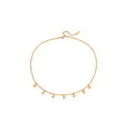 Crystal Pendant Necklace 18K Gold Plated Stainless Steel Multi Shape Zirconia Charm Bead Chain Timeless Everyday Jewelry