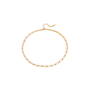 Classic 18K Gold Stainless Steel Simple Minimalist Wave Twisted Chain Paper Clip Hollow Heart Chain Paper Link Necklace