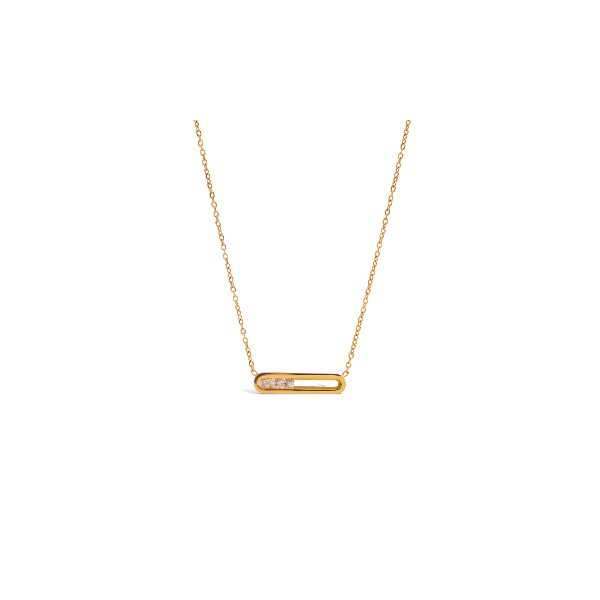 New Women 18K Gold Plated Stackable Pendant Necklace Zircon Geometric Minimalist Jewelry Adjustable Extension Chain Gift