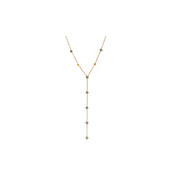 Jewelry Dainty 18K PVD Gold Plated Stainless Steel Cubic Zirconia Long Y Shape Chain Necklace