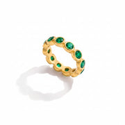 Trendy Elegant CZ Ring 18k Gold Plated Stainless Steel White Cubic Zirconia Ring Square Round Oval Heart Shaped Zircon Ring