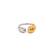18K Gold Plated Stainless Steel Rhinestone White Rhinestone Women Rings