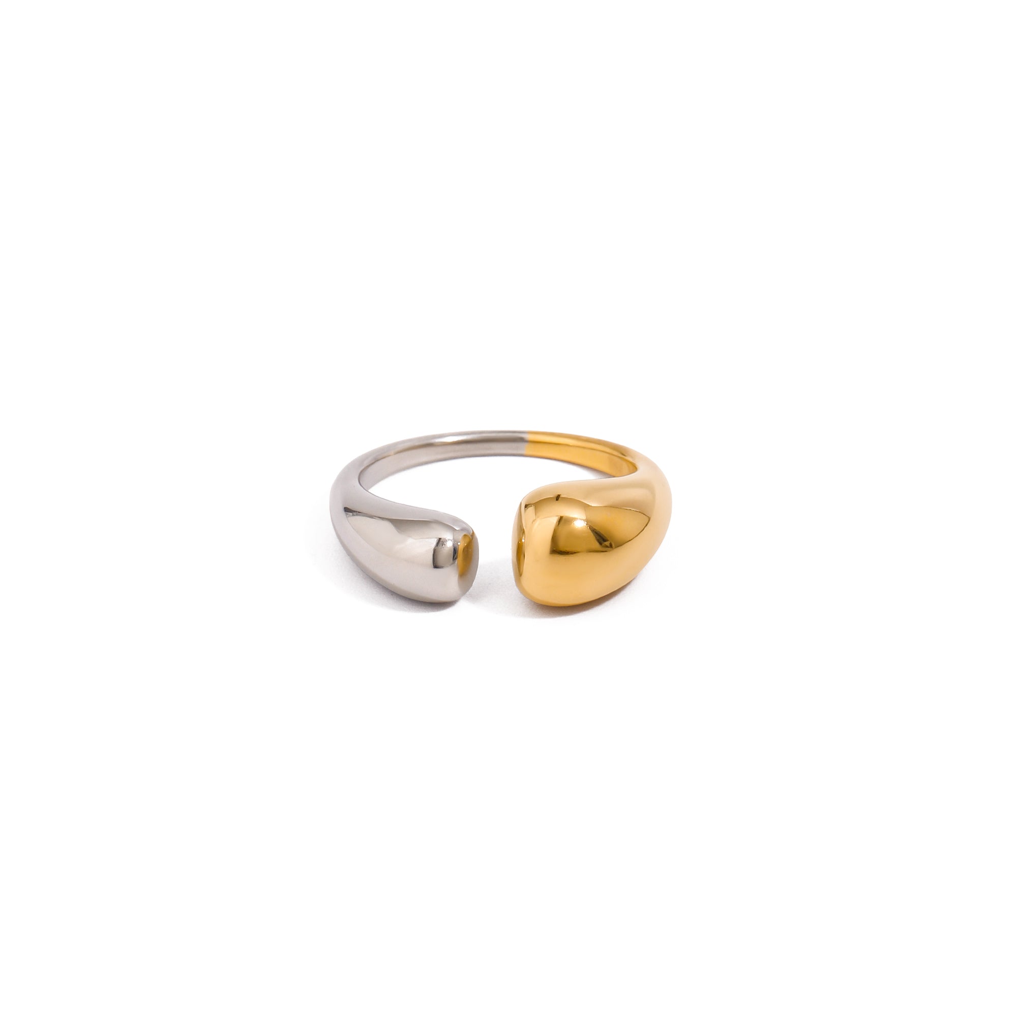 18K Gold Plated Stainless Steel Rhinestone White Rhinestone Women Rings