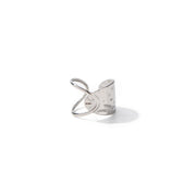 New Trend 18K Gold and Silver Plated Wide Ring Gift Stainless Steel Simple Wavy Open Ring for Women