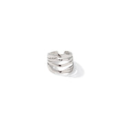 Hip Hop Multi Layers Opening Rings Jewelry Gift Silver Plated Band Layer Open Ring for Women
