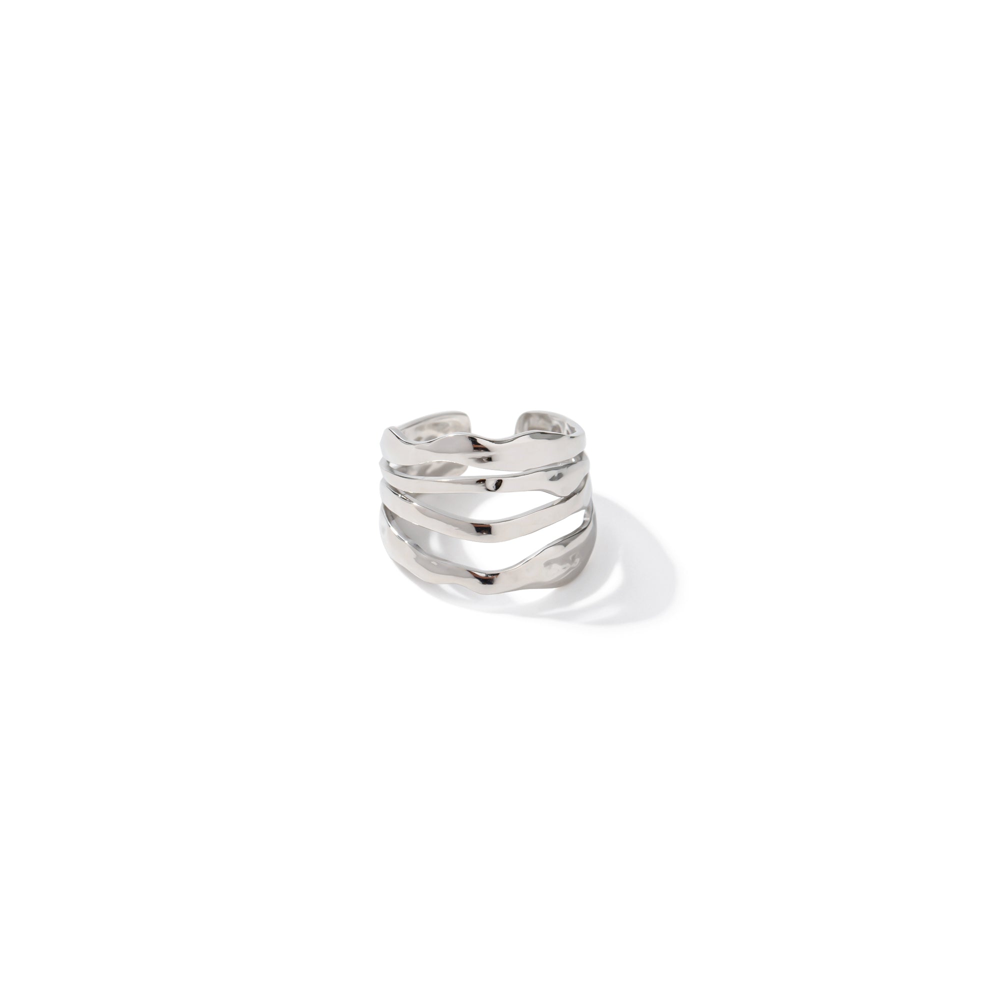 Hip Hop Multi Layers Opening Rings Jewelry Gift Silver Plated Band Layer Open Ring for Women