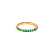 Classic Style 18K Gold Stainless Steel Full Circle A-grade Colorful Zircon Exquisite Rings Set