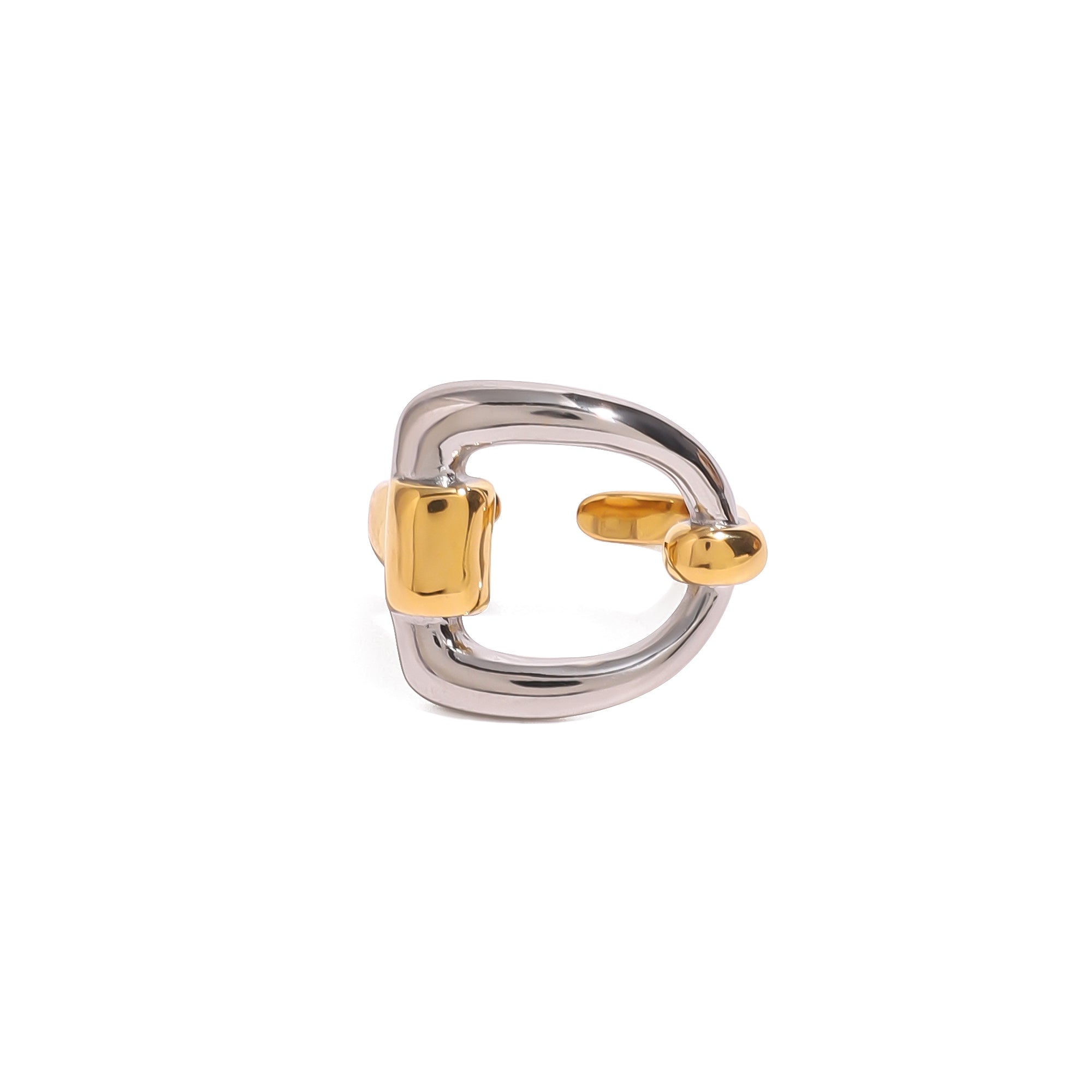 18K Gold Minimalist Jewelry Design Stainless Steel Letter D Open Ring